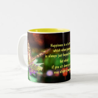 Tasse 2 Couleurs Citation du bonheur des papillons