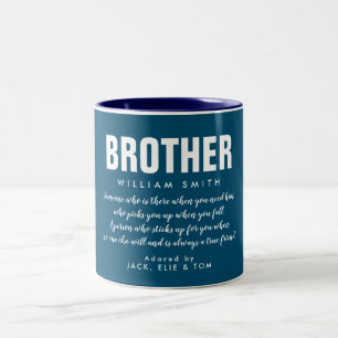 Tasse 2 Couleurs Citation Frère Moderne Bleu Foncé
