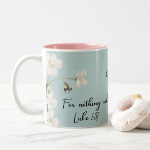 Tasse 2 Couleurs Citation inspirante Luc 137 Bleu floral abeille