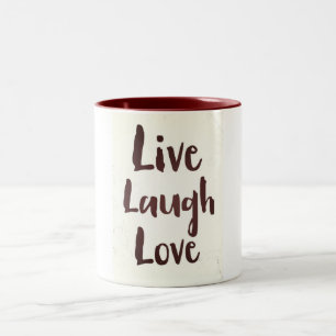 Tasse 2 Couleurs Citation inspirante vintage Live Laugh Love