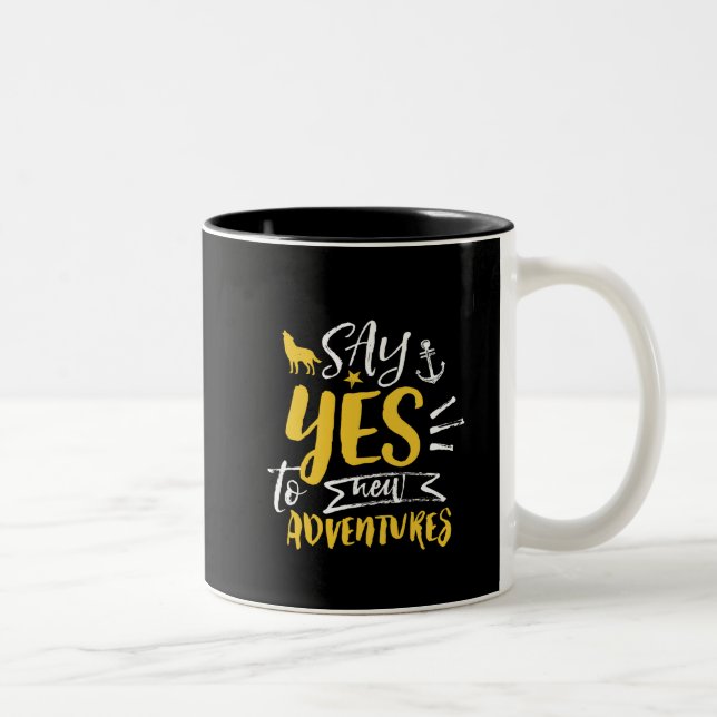 Tasse 2 Couleurs Citation Inspirationnelle Dites Oui Aux Nouvelles  (Droit)