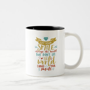 Tasse 2 Couleurs Citation Inspirationnelle Laissez-Vous Sourire Cha