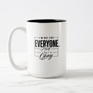 Tasse 2 Couleurs Citation Minimaliste « Je ne suis pas pour tout le