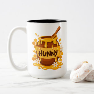 Tasse 2 Couleurs Citation Pot de Miel "Hunny" Art pour les Amoureux