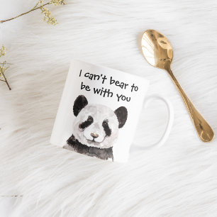 Tasse 2 Couleurs Citation Romantique Moderne Avec Panda Noir Et Bla