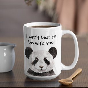 Tasse 2 Couleurs Citation Romantique Moderne Avec Panda Noir Et Bla