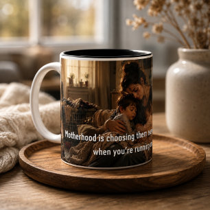 Tasse 2 Couleurs Citation sur la maternité - Art émouvant pour mama