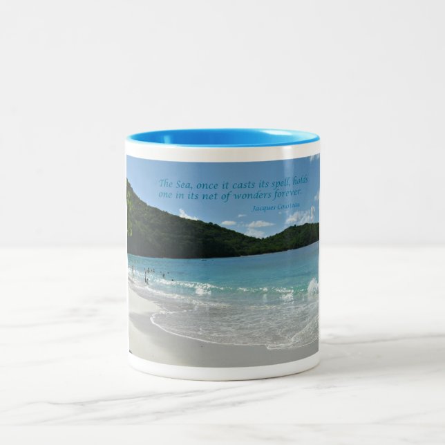 Tasse 2 Couleurs Citation sur la mer (Centre)
