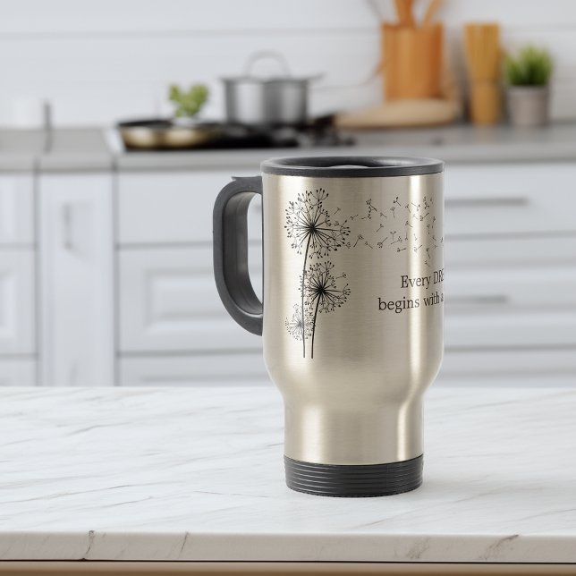 Tasse 2 Couleurs Citation Vœu Pissenlit (Dandelion Make A Wish Quote Two-Tone Coffee Mug)