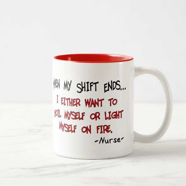 Tasse 2 Couleurs Citations d'infirmière hilarantes (Droit)