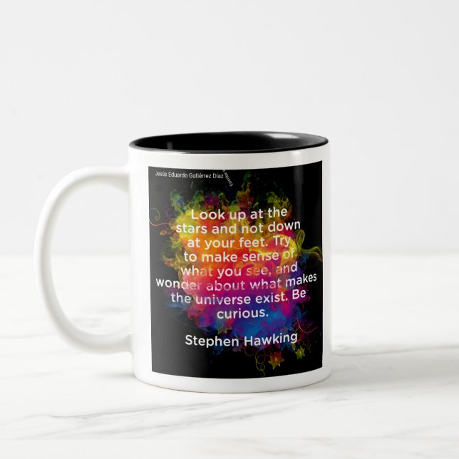 Tasse 2 Couleurs Citations Motivation - Stephen Hawking - 1-1 (Gauche)