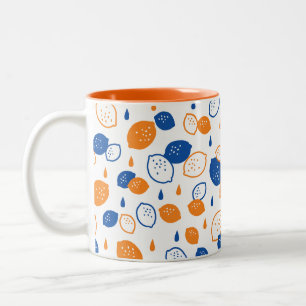 Tasse 2 Couleurs Citron bleu et orange Motif Jouer sur le thème des