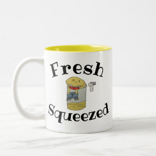 Tasse 2 Couleurs Citron Limonade Frais Jus De Fruits Dessin Animé