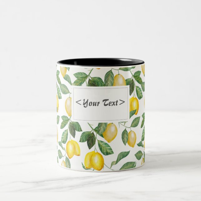 Tasse 2 Couleurs Citrons, illustration. Personalisierbar. (Centre)