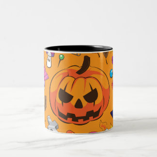Tasse 2 Couleurs Citrouille classique de Halloween Jack O Lantern
