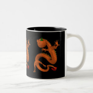 Tasse 2 Couleurs Citrouille d'Halloween orange dragon