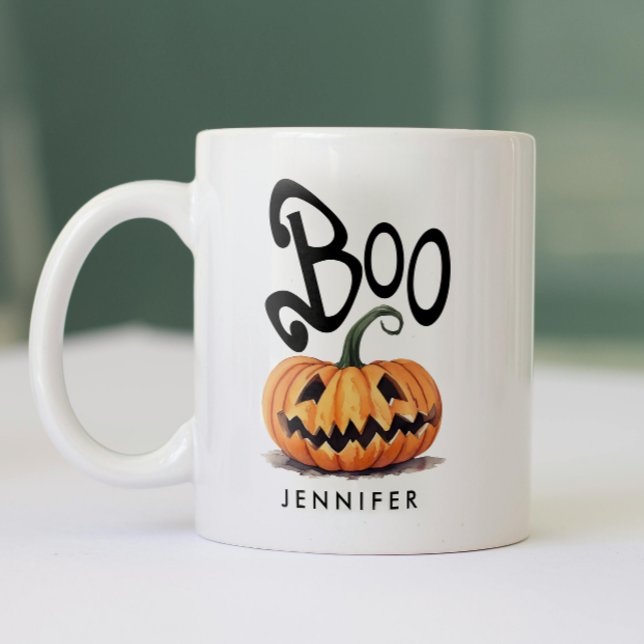 Tasse 2 Couleurs Citrouille éffrayant Boo Orange Black Halloween No (Créateur téléchargé)