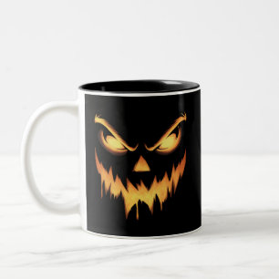 Tasse 2 Couleurs Citrouille effrayante Jack O Lantern Visage Hallow