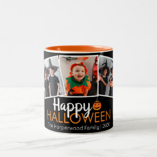 Tasse 2 Couleurs citrouille jack-o-lanterne Halloween Famille 3 Pho