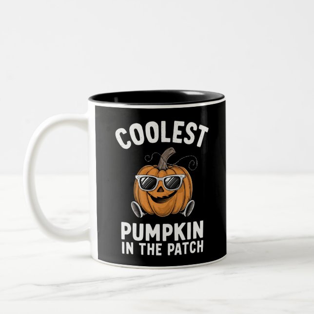 Tasse 2 Couleurs Citrouille la plus cool du patch Halloween (Gauche)