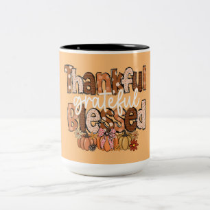 Tasse 2 Couleurs Citrouilles et louanges : une récolte de gratitude