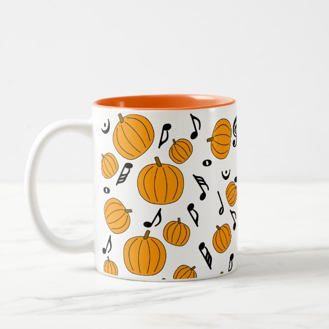 Tasse 2 Couleurs Citrouilles et notes de musique (Gauche)