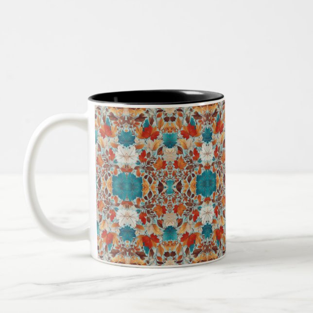 Tasse 2 Couleurs citrouilles peints dans différents motifs, fleurs  (Gauche)
