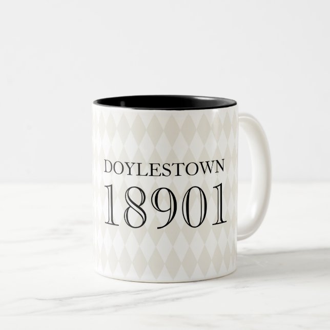 Tasse 2 Couleurs CITY ZIP CODE Déménager Nouvelle maison Immobilier (Devant droit)