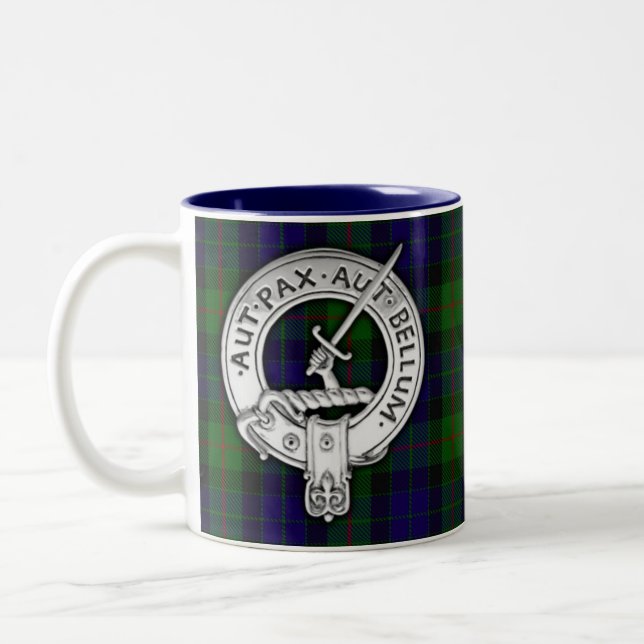 Tasse 2 Couleurs Clan Gunn Crest & Tartan (Gauche)