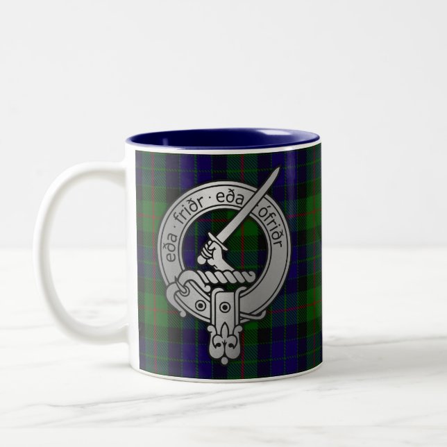 Tasse 2 Couleurs Clan Gunn Crest & Tartan - Old Norse (Gauche)