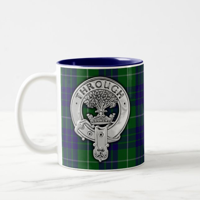 Tasse 2 Couleurs Clan Hamilton Crest & Hunter Tartan (Gauche)
