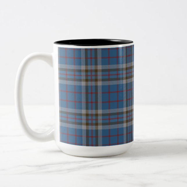 Tasse 2 Couleurs Clan Plaid Thompson Tartan Blue Grey Check (Gauche)