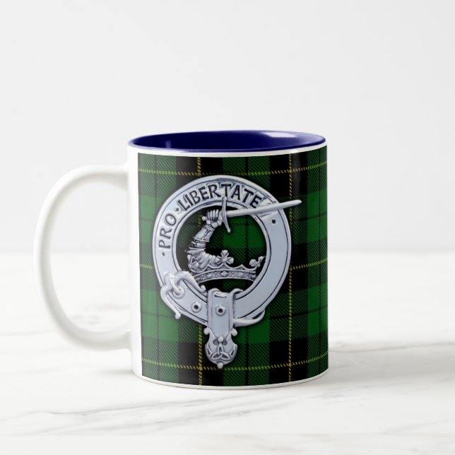 Tasse 2 Couleurs Clan Wallace Crest & Hunter Tartan (Gauche)
