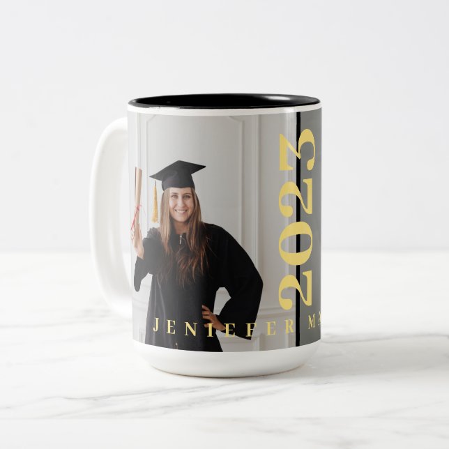 Tasse 2 Couleurs classe 2025, classe 2026 graduation (Devant gauche)