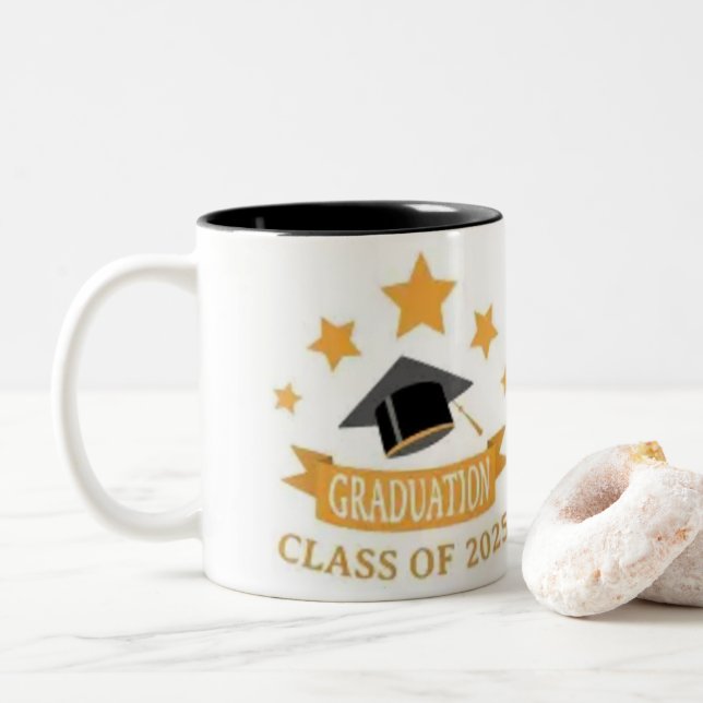 Tasse 2 Couleurs Classe De Diplôme De 2025 (Avec donut)