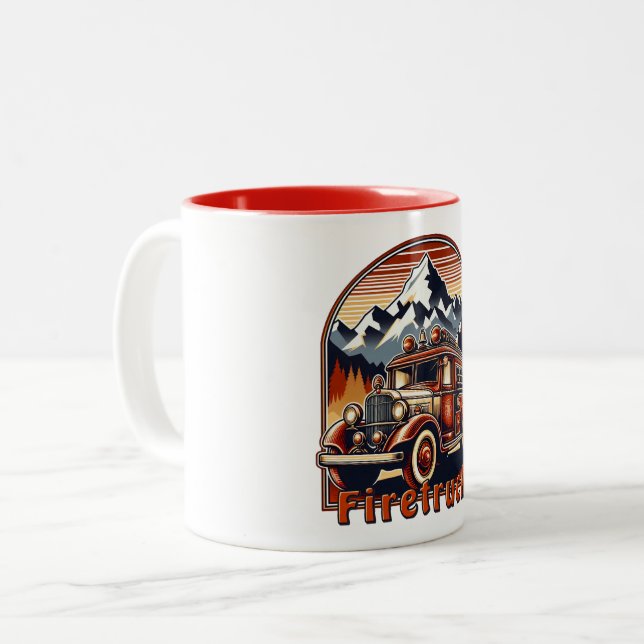 Tasse 2 Couleurs Classic Fire Truck (Devant gauche)