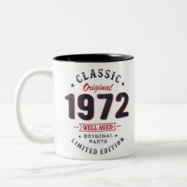 Tasse 2 Couleurs Classique 1972 50e anniversaire cadeau (Gauche)