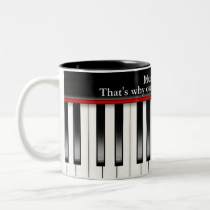 Tasse 2 Couleurs Clavier de piano avec citation musicale