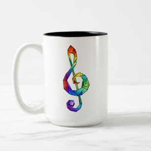 Tasse 2 Couleurs Clé de musique arc-en-ciel