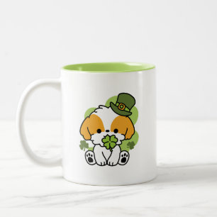 Tasse 2 Couleurs Clover Pup Love - St. Patrick's Day Chien Design