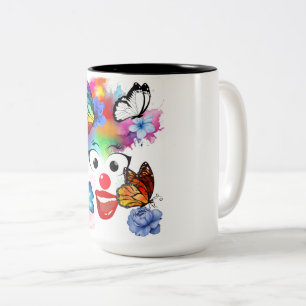 Tasse 2 Couleurs Clown, papillons et couleurs pastel