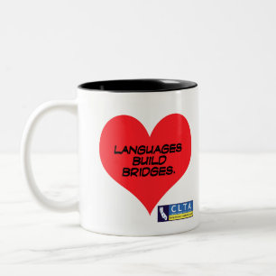 Tasse 2 Couleurs CLTA Zazzle Heart- Langues Build Bridges