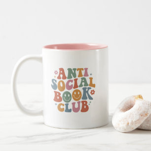 Tasse 2 Couleurs Club de lecture antisocial Livre Citation drôle