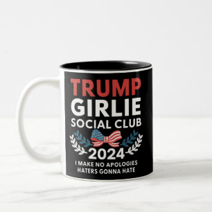 Tasse 2 Couleurs Club Social à l'Arc Trump Girlie Coquette Élection