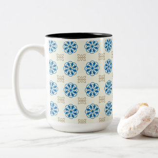 Tasse 2 Couleurs Cobalt Blue Floral And Golden Butterfly