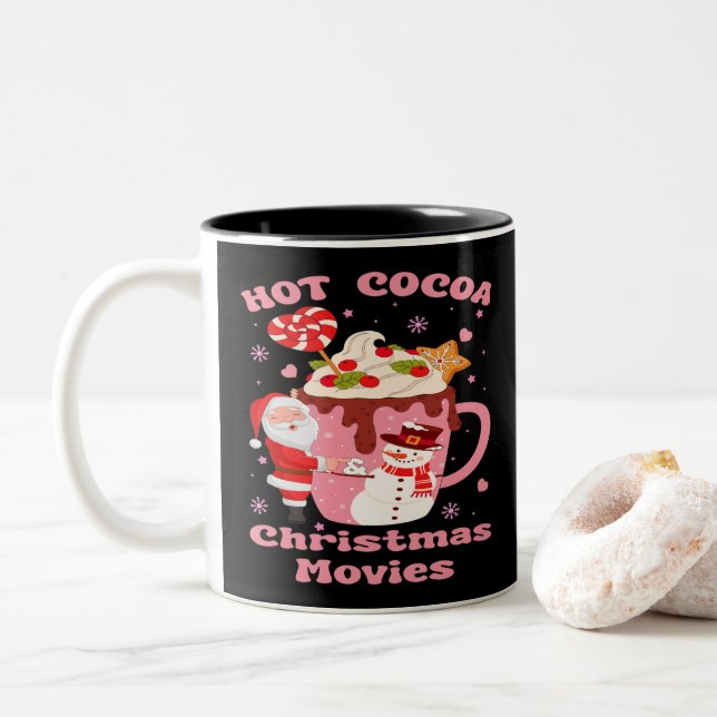 Tasse 2 Couleurs Coca Chaud Et Films De Noël (Avec donut)