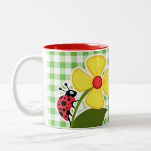 Tasse 2 Couleurs Coccinelle ; Checkered vert ; Guingan