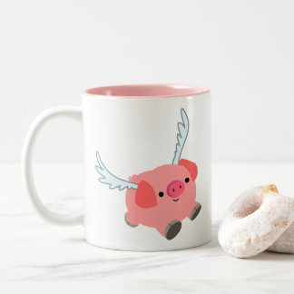 Tasse 2 Couleurs Cochon De Dessin À Charme