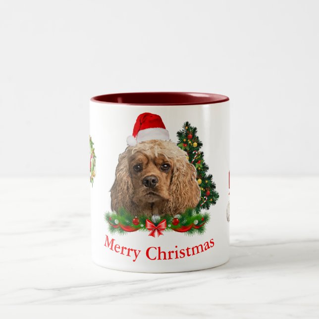 Tasse 2 Couleurs Cocker spaniel Noël  (Centre)