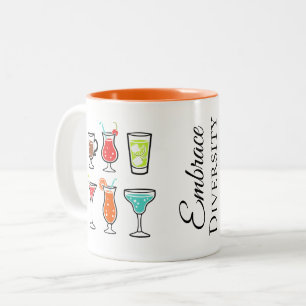 Tasse 2 Couleurs Cocktails Embrassent la Diversité Enterrement de V